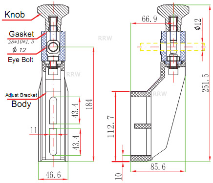 Guide Rail Brackets Adjustable Bracket B03