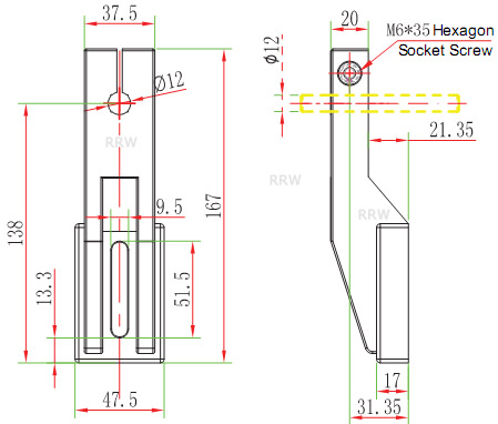 Guide Rail Brackets Middle Size Bracket B00