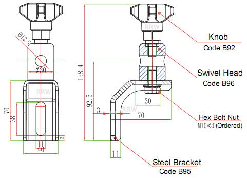 Guide Rail Brackets Steel Side Bracket 