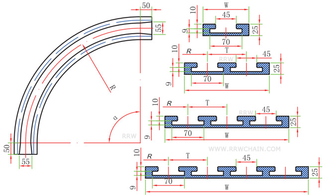 Chain Curve Tracks for 880TAB 881TAB Chains