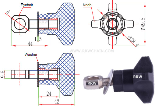 Guide Rail Bracket Knobs Eyebolts