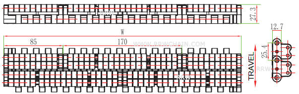 R-1500 LBP Modular Belt 1005 Roller Top 1 Inch