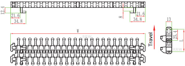 R-800 Modular Belts 2400 Side Flexing