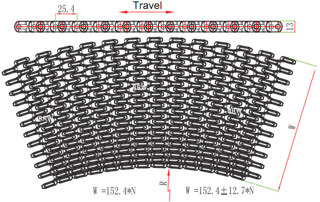 R-1600 Modular Belts Spiral 7100 Flex SNB 25.4mm