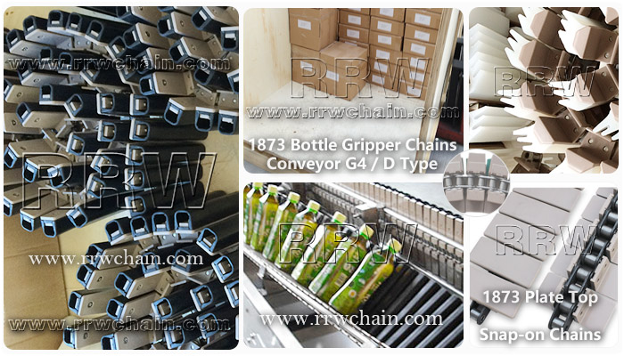 1873 Bottle Gripper Chain Lay down Conveyor Inverters Rubber Top