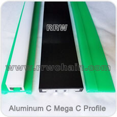 Plastic Chain Tracks Aluminum C Mega C Profile UHMW PE Wear Strip