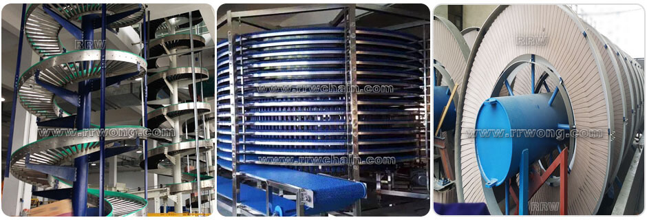 Spiral Conveyor Belt Cooling Tower Sideflexing Chain 1873 Snap Top 3873 Carton Box Convey